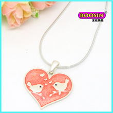 Fashion Silver Jewelry Enamel Heart Pendant Necklace